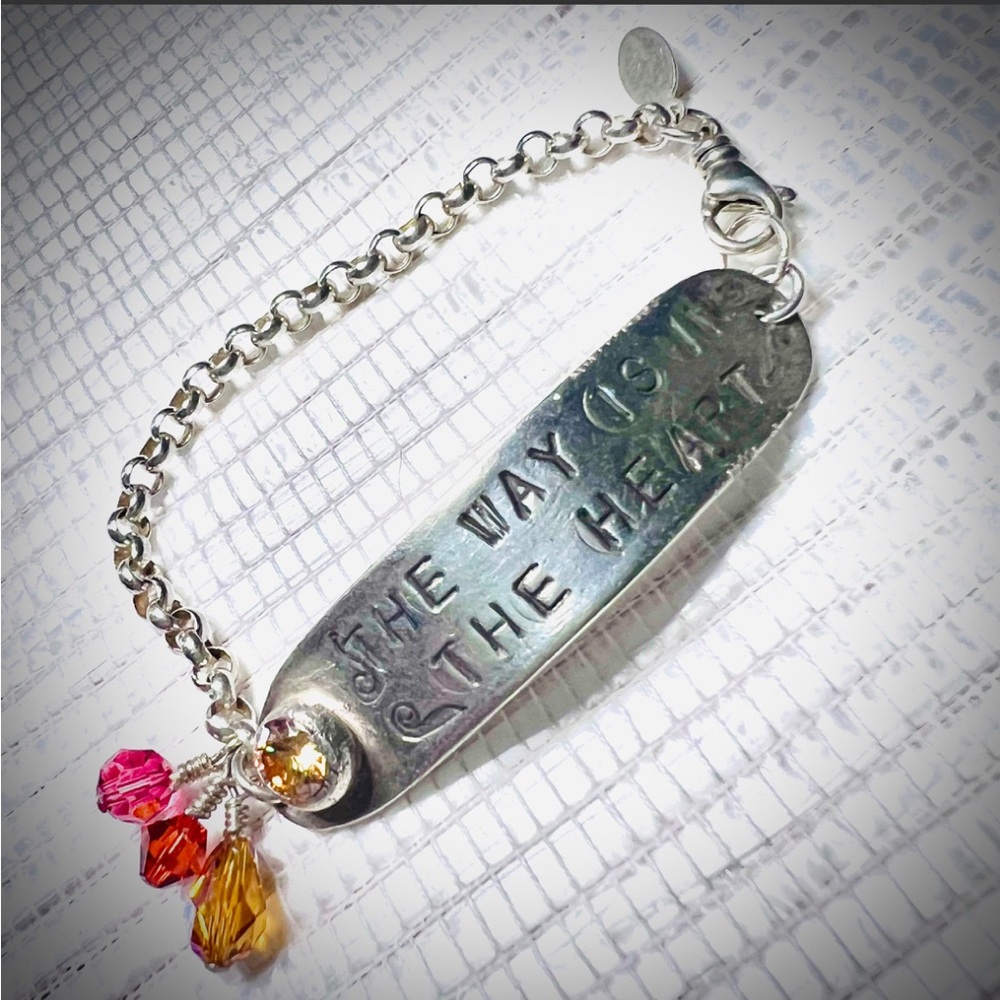 “The Way Is In The Heart” Fine Silver Bracelet – One of a Kind
